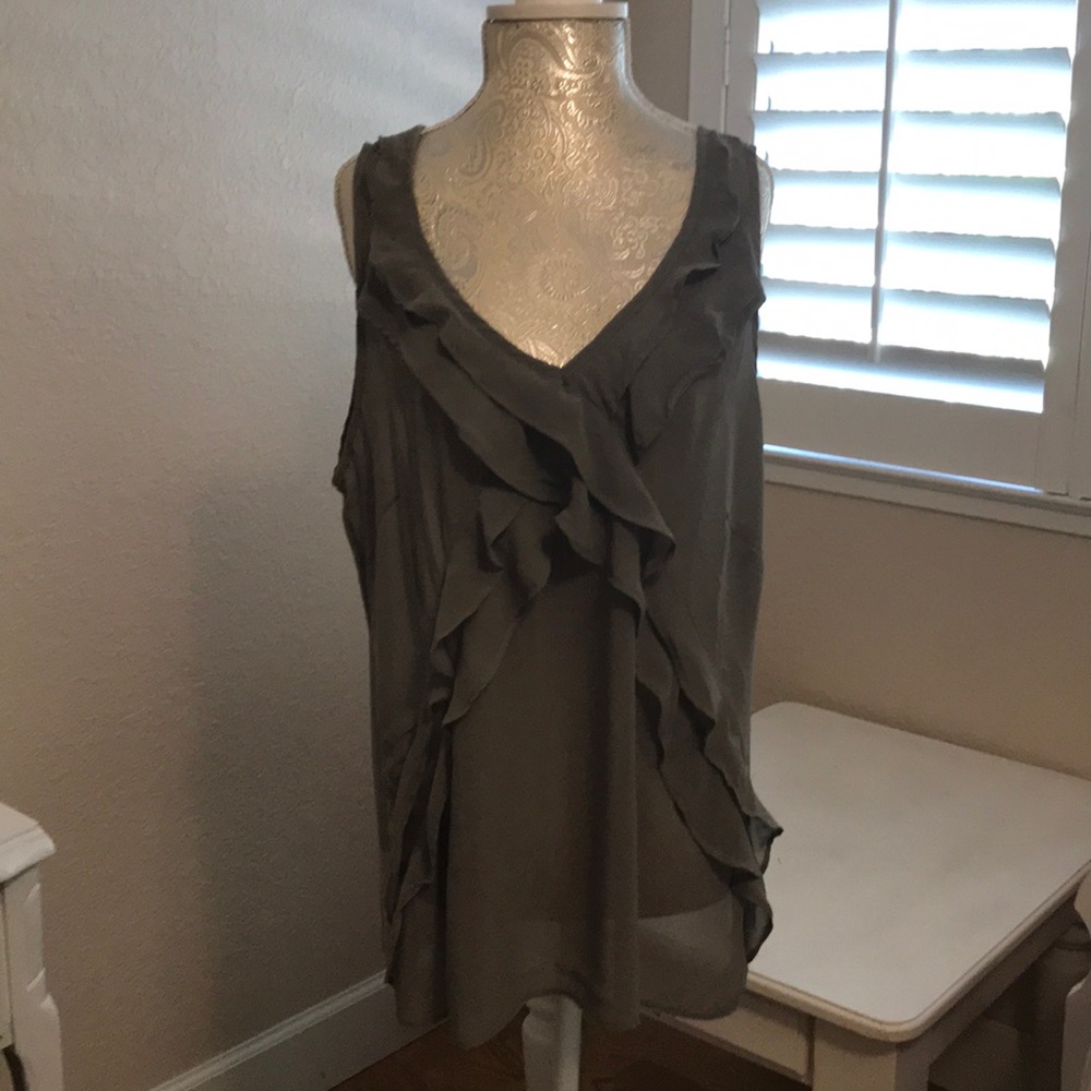American rag olive green tank blouse